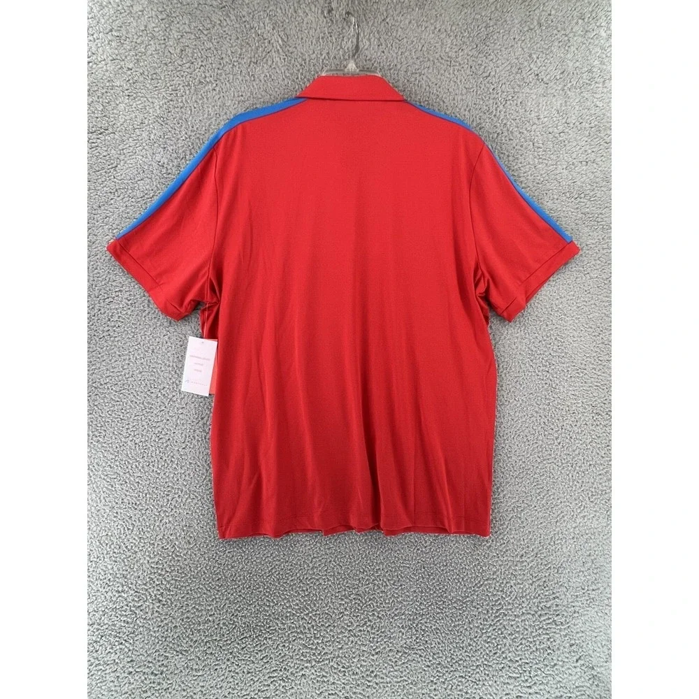 NEW Redvanly Men's Size XL Rio Red Blue Golf Polo Shirt Stretch
